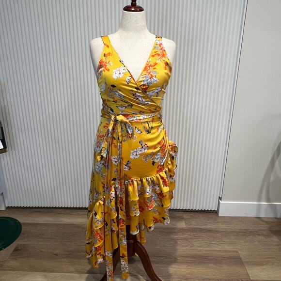 BRONX AND BANCO Women's Narciss Midi Dress Size L In Yellow - Picture 4 of 10